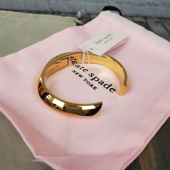 𝅺KATE Spade Gold Tone Bar Cuff Bracelet NWT - Picture 8 of 9